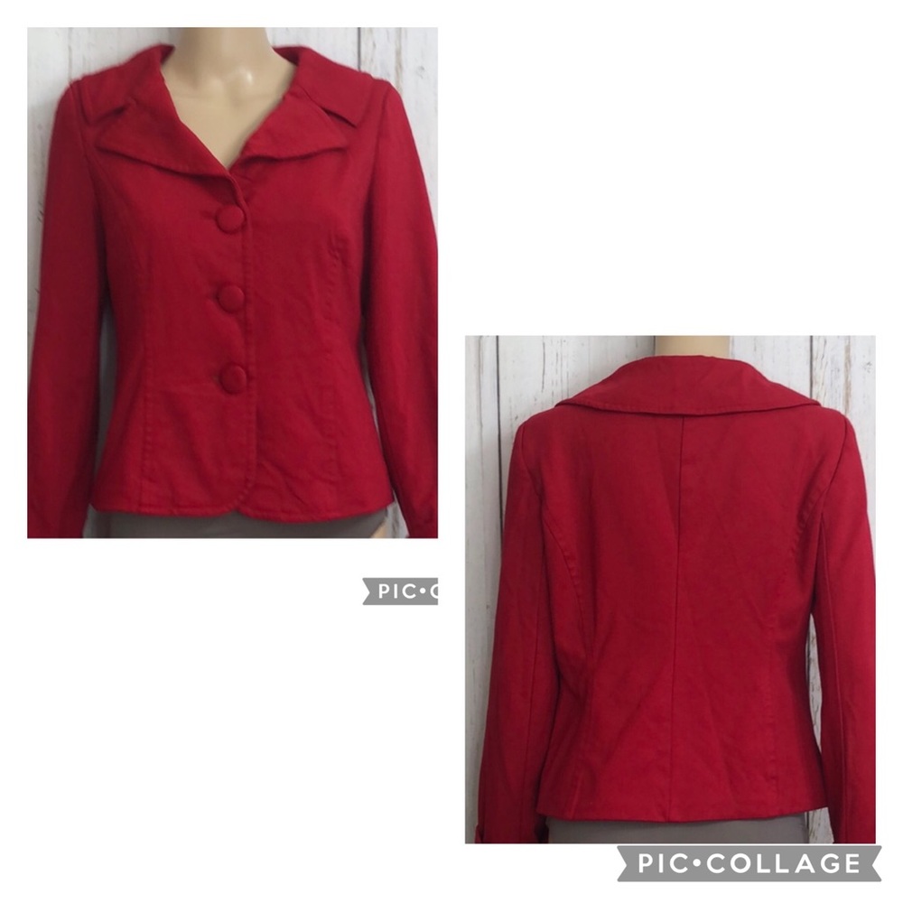 🌻 S4 Melanie Lyne Red Knit Blazer